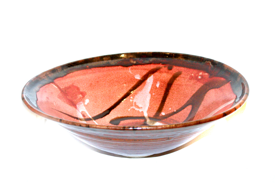 Large Red Brown Bowl