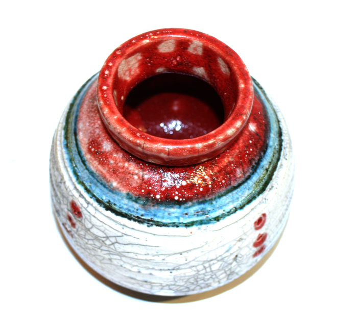 White Crackle and Red Pot