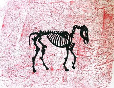 Black Horse on Red