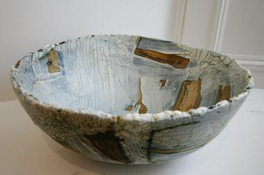 Hand built Grey Textured Bowl