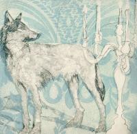 Wolf & Candelabra (Teal) by Emma Molony
