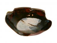 Fluted Stoneware Bowl - Brown/White by Peter Lee