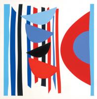 Blue Red Black Vertical Rhythm by Sir Terry Frost