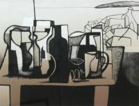 Bottles, Pots and the ocean I by Trevor Price RE