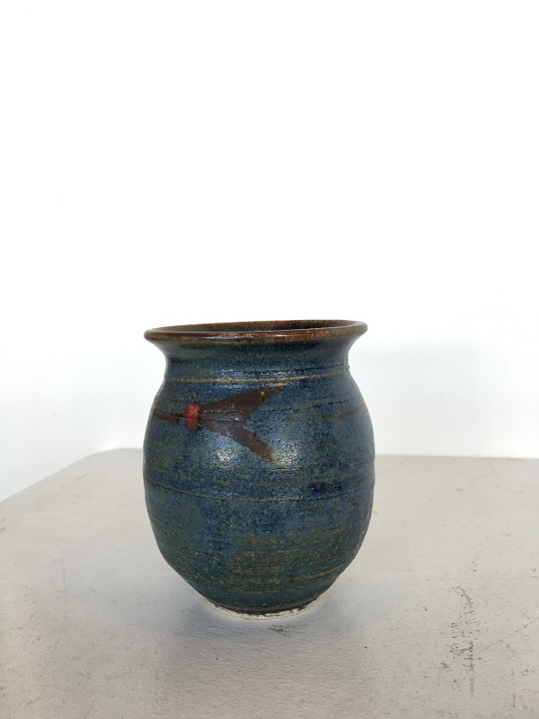 Small Blue Red Decorated Vase