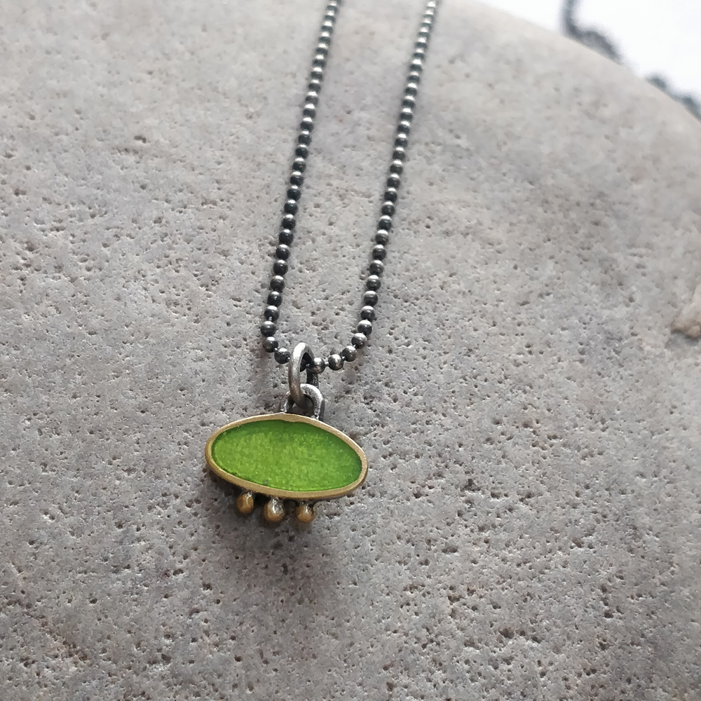 Lime and gold necklace 