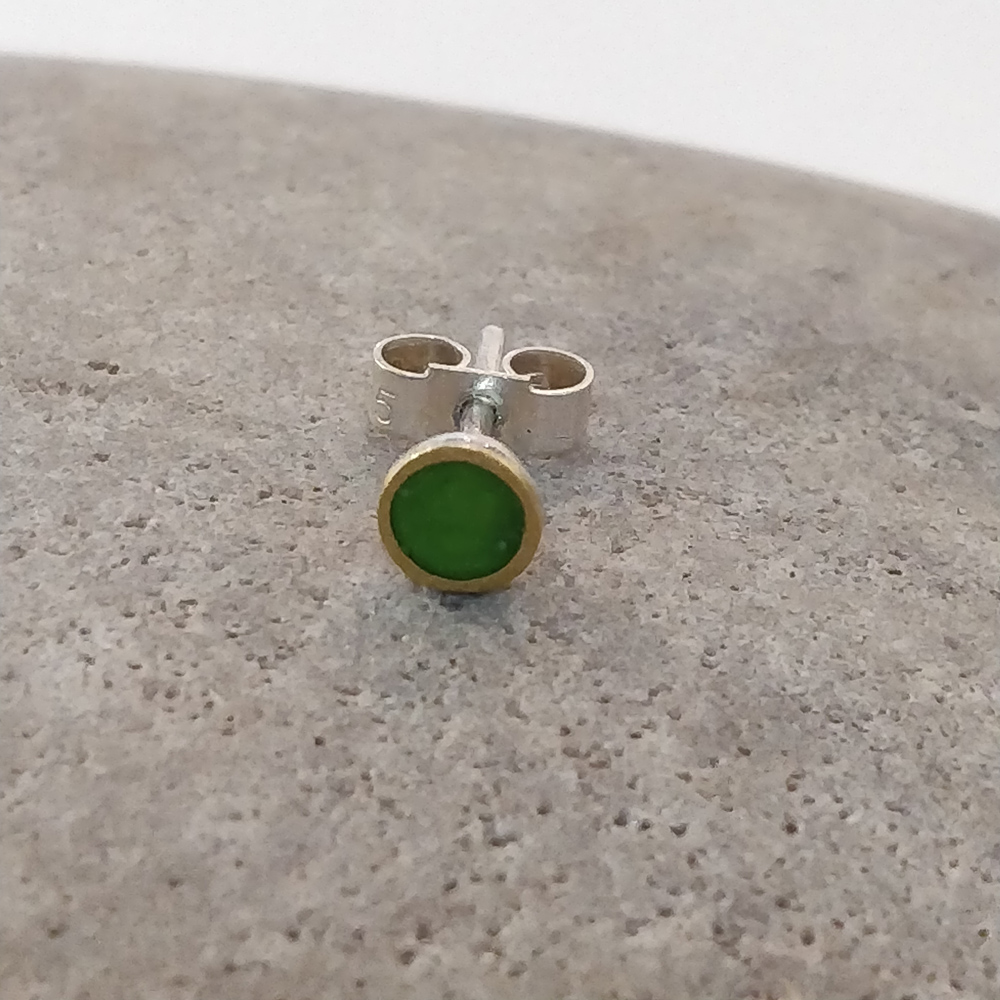 Lime Chartreuse Green Round Stud