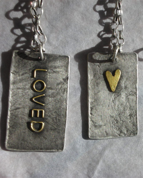 Necklace - LOVED tag large gold 