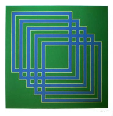 Five Squares on Green