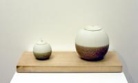 2 Stoneware Pots on a Holly Base by Kate Schuricht